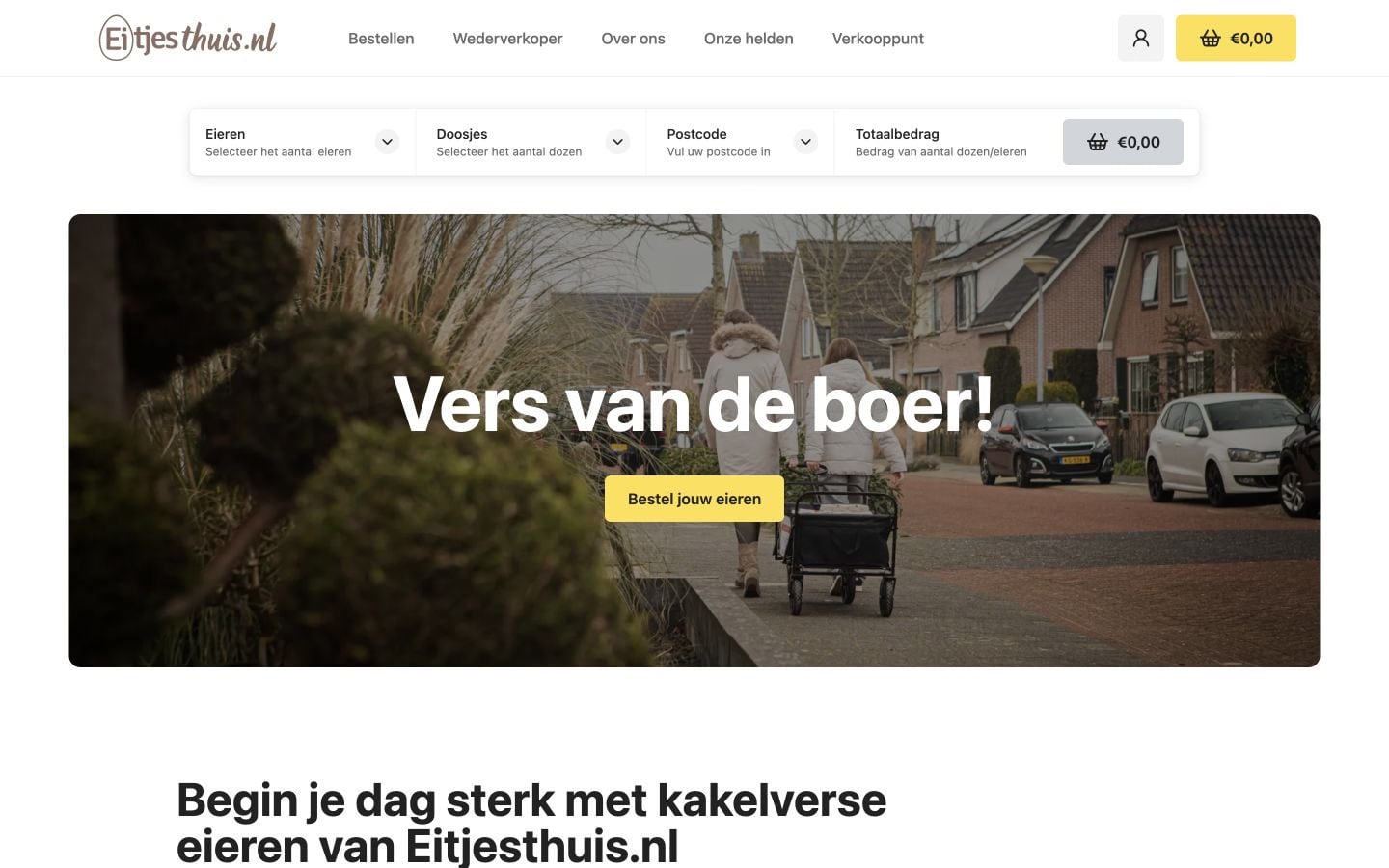 Eitjesthuis webshop met bestellen, abonnementen en bezorging