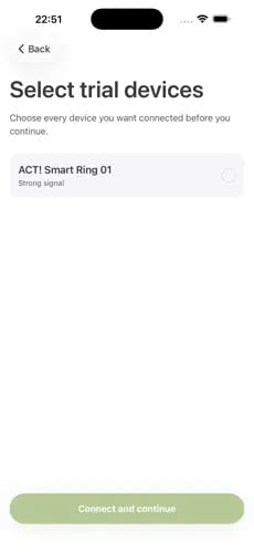 K9 Smart Rings scherm voor het verbinden van trainingsringen