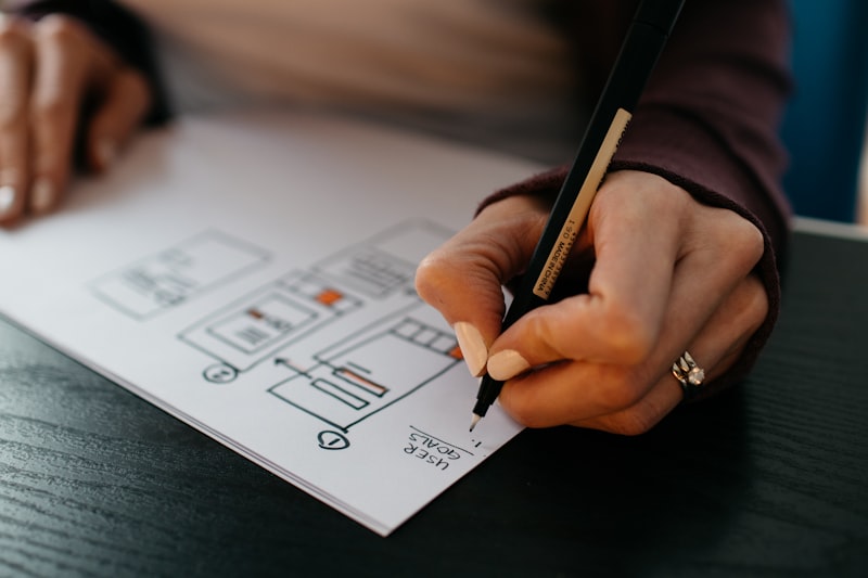 UX designer schetst ontwerp bij keuze maatwerk website vs template